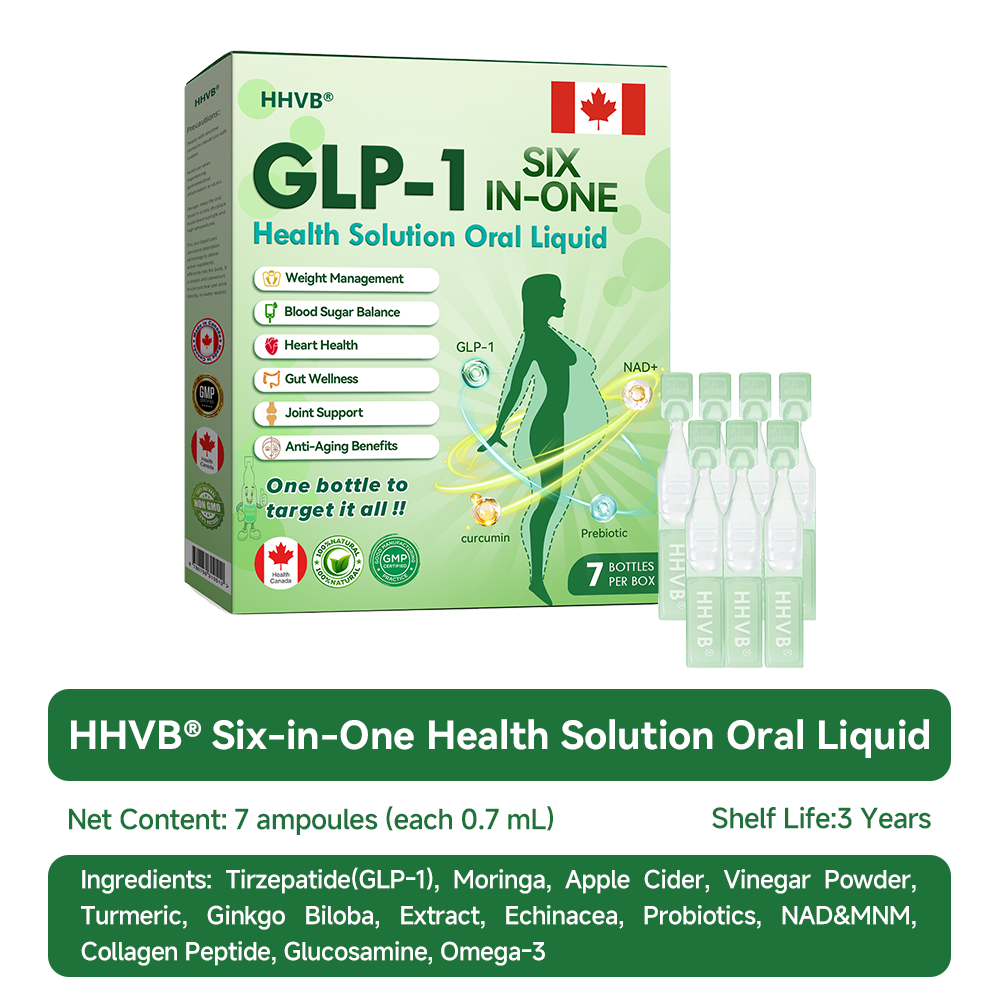 Negozio ufficiale | HHVB®🌟🌟 GLP-1 Soluzione salutare Sei in uno in forma liquida orale (Solo una dose al giorno, cambiamenti visibili in 7 giorni) ✅ Per obesità, salute cardiovascolare, diabete, apnea del sonno, problemi articolari e altro.